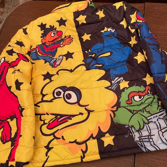 NWT xl sesame street dekryptic puffer jacket coat elmo bert cookie monster grove - Picture 4 of 10